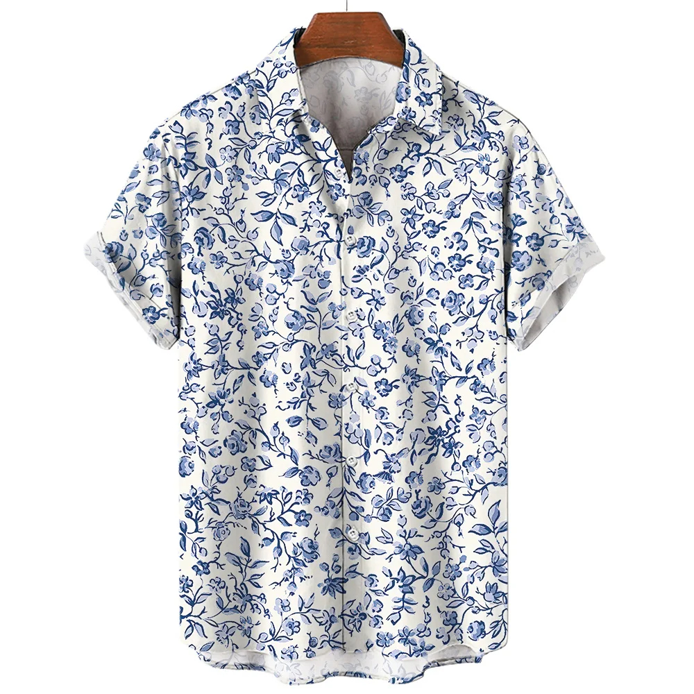 Summer Clothing Beach - Men's Shirt Tropical plant 3D Printed