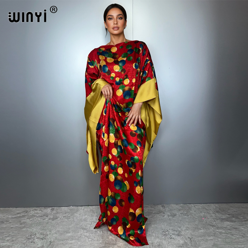Summer Holiday Clothing Women - WINYI summer kuwait print evening dress