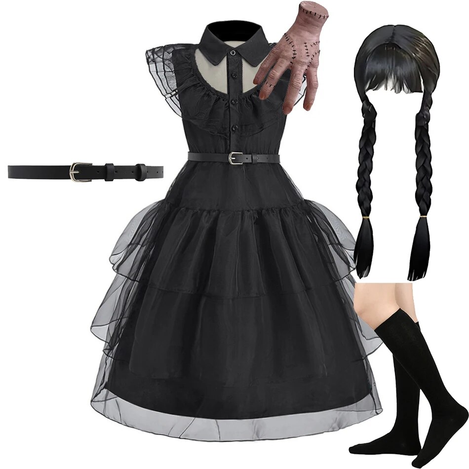 Summer Clothing Layering - Girl Costume Kids Cosplay Black Princess