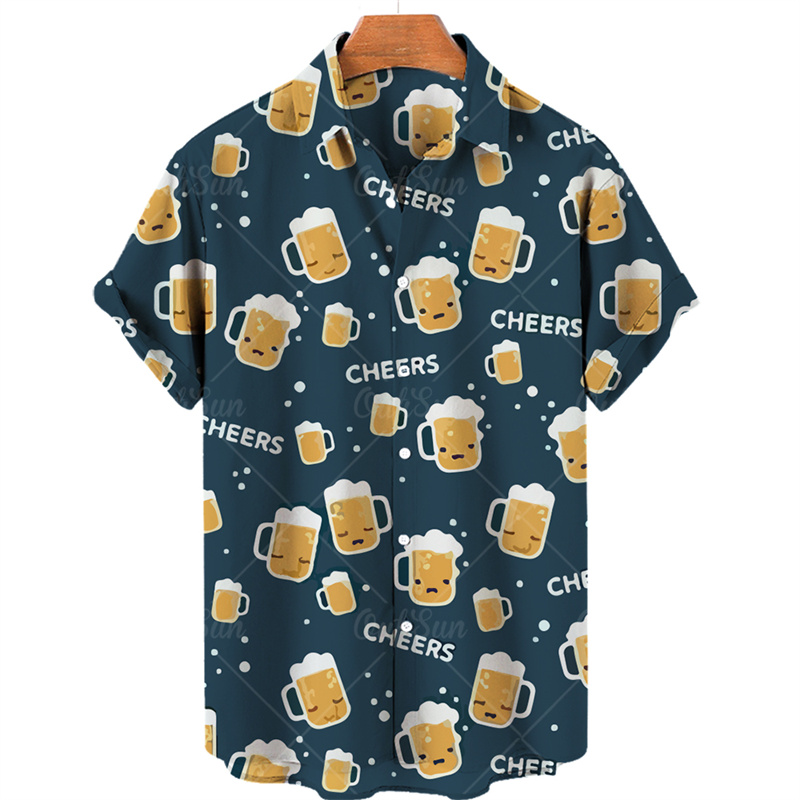 Summer Clothing Recommendations - Hawaiian Casual Floral Shirt Men Beer