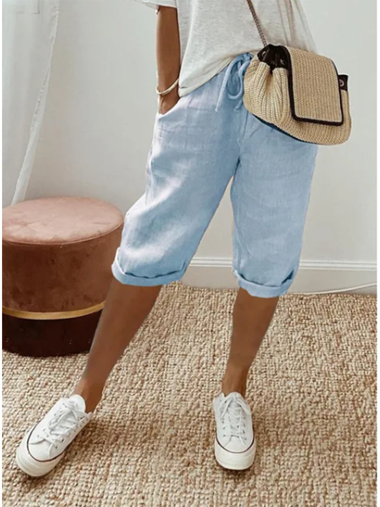 Summer Zara - 2024 Summer Middle Pants Women's Solid