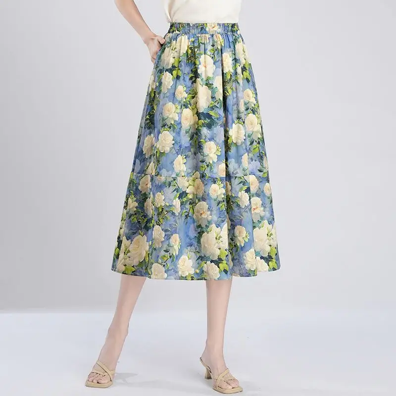Summer Clothing Cheap - Midi Skirts for Women Floral A