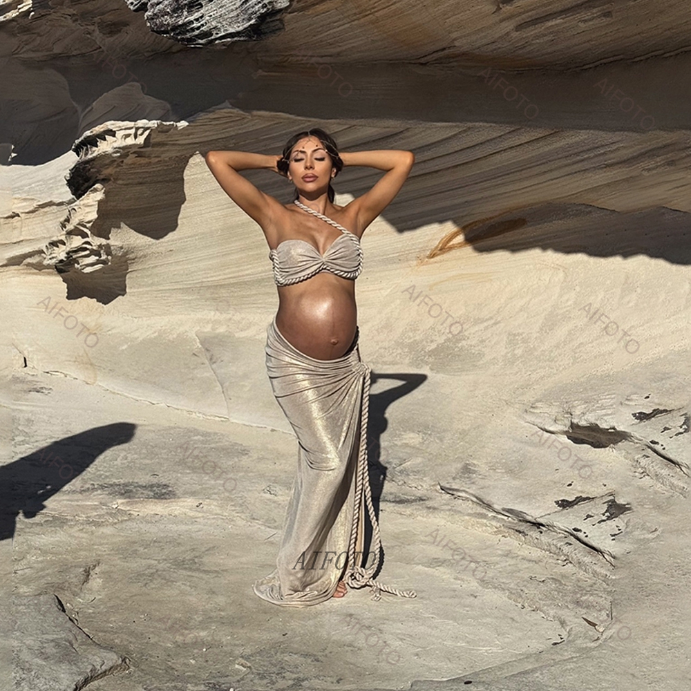 Summer Clothing Colors - Sexy Maternity Photoshoot Dress Bra+Long Skirts
