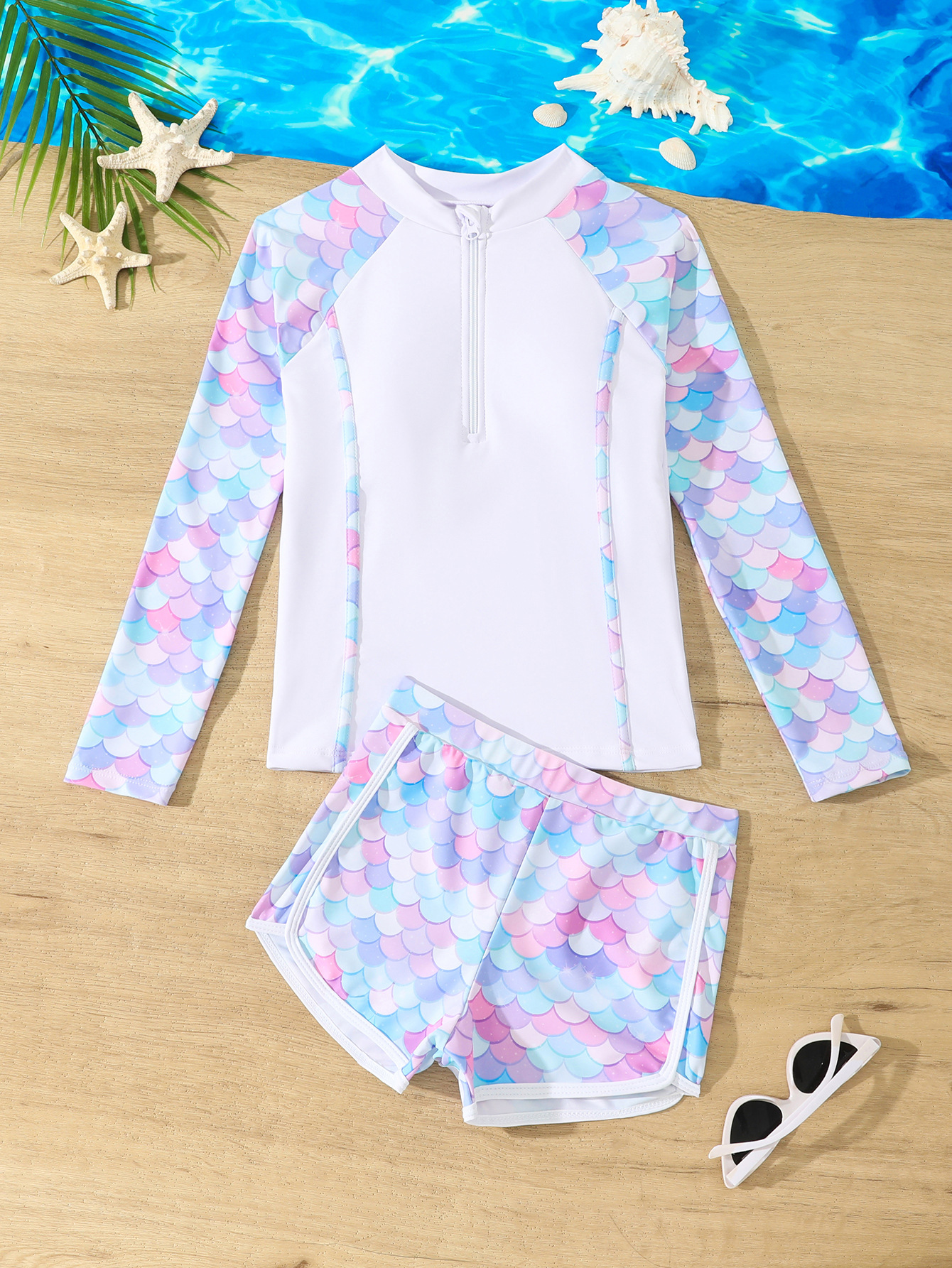 Rash Guard Long Sleeve - Girls Swimsuit 2025 Pink Long Sleeve