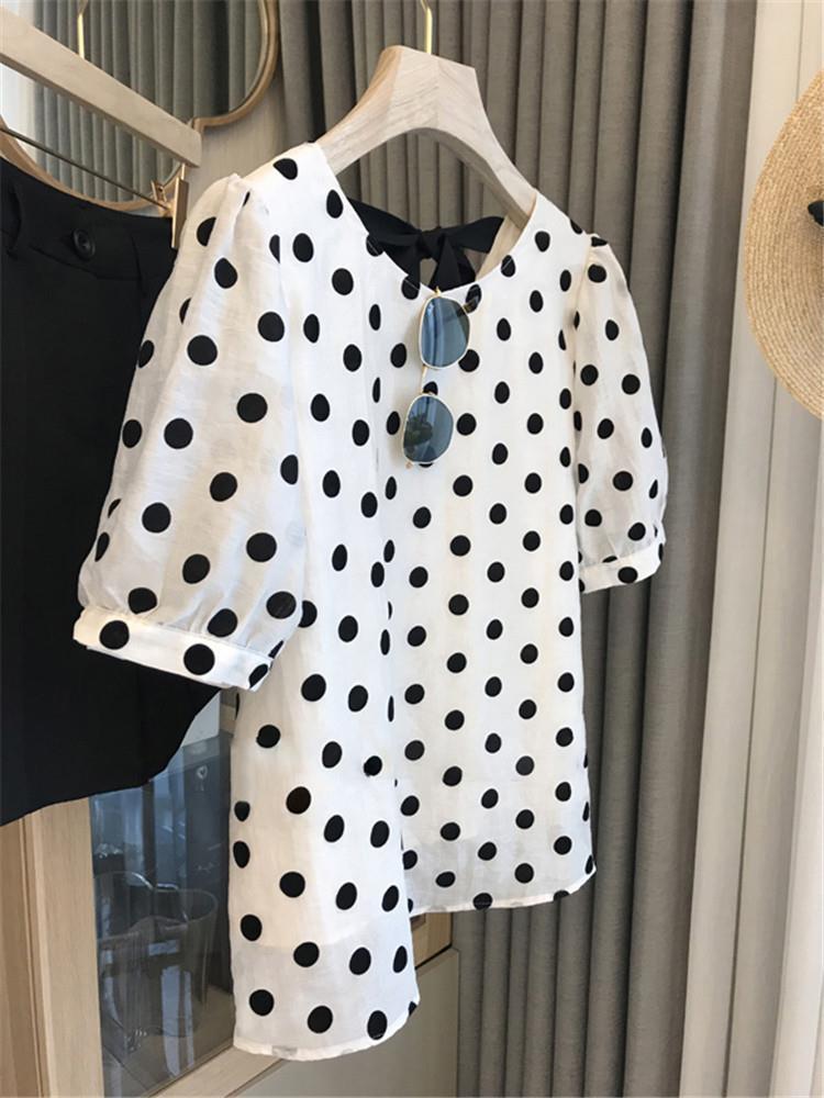 Polka Dot Blouses Women Elegan - Summer Holiday Clothing Women のレビューと価格