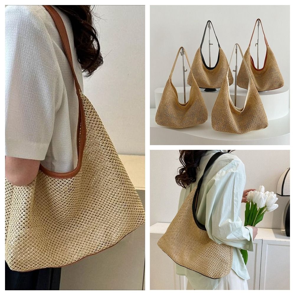 Fashion Solid Color Weave Stra - Beach Bag Straw のレビューと価格