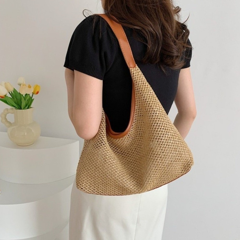 Fashion Solid Color Weave Stra - Beach Bag Straw のレビューと価格
