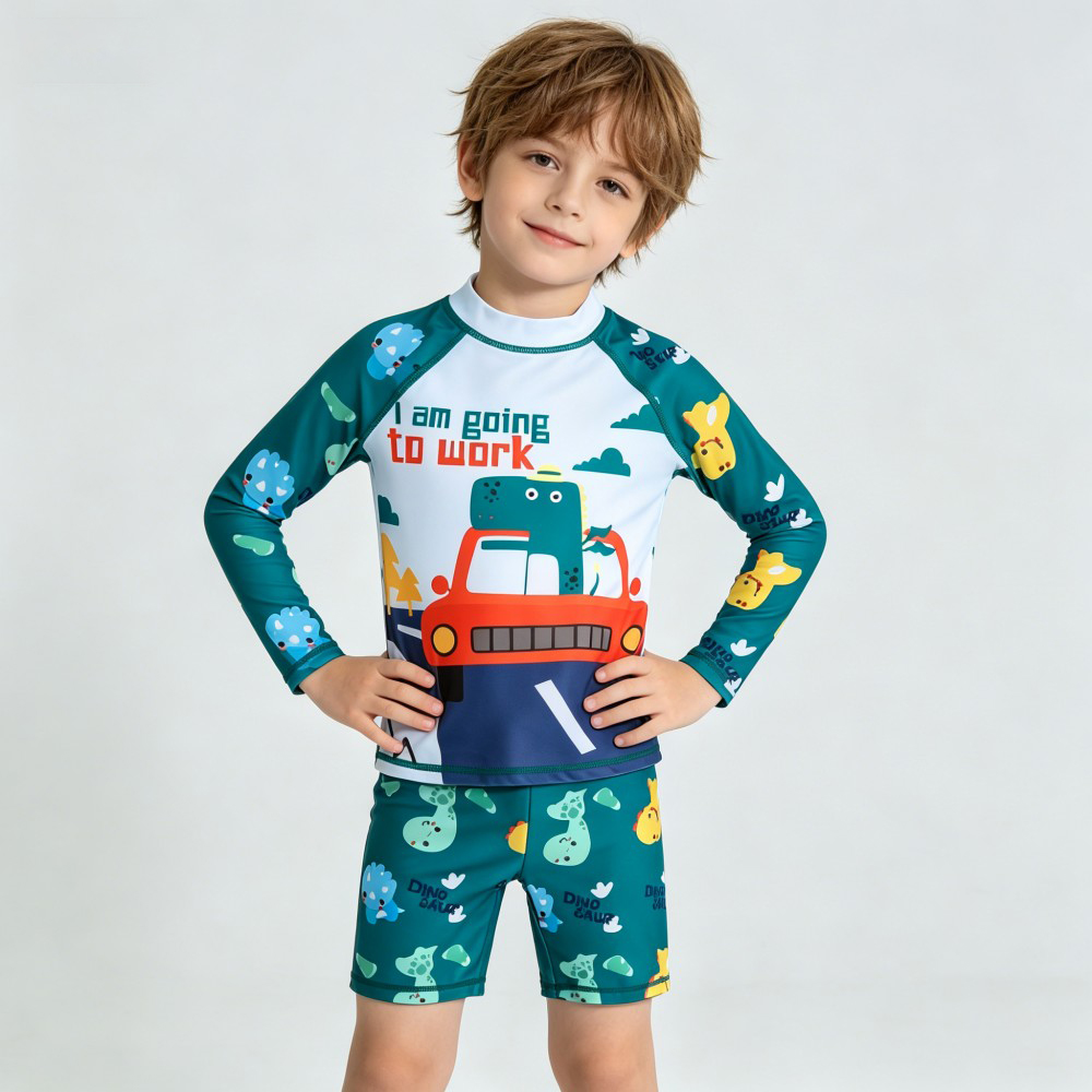 2Pcs Kids Long Sleeve Swimwear - Rash Guard Long Sleeve のレビューと価格