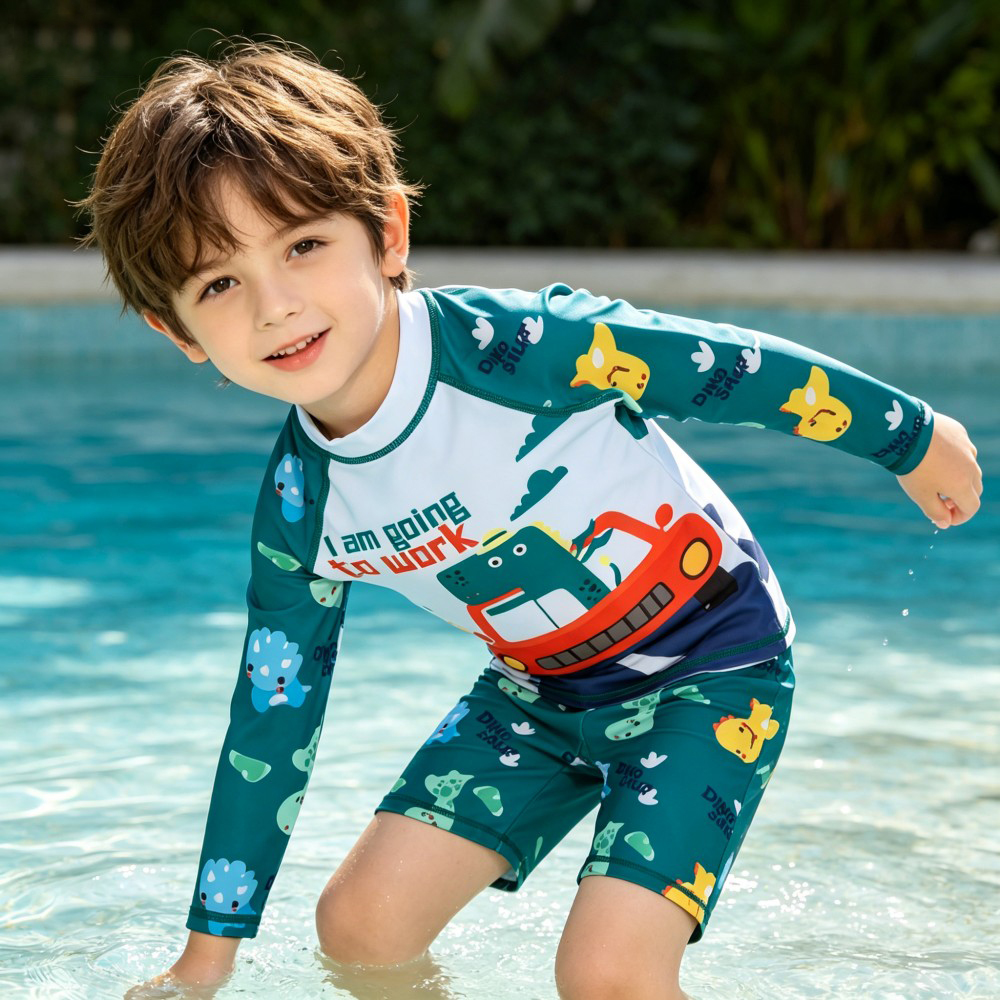 2Pcs Kids Long Sleeve Swimwear - Rash Guard Long Sleeve のレビューと価格