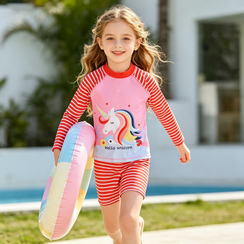 2Pcs Kids Long Sleeve Swimwear - Rash Guard Long Sleeve のレビューと価格