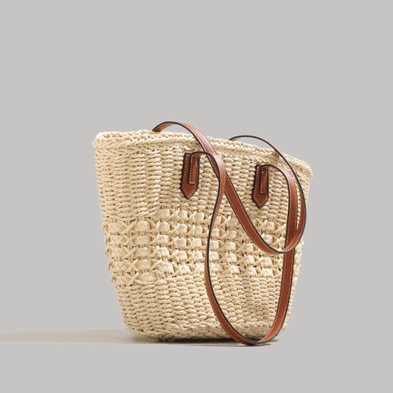 Extra-Large Foldable Straw Tot - Beach Bag Straw のレビューと価格