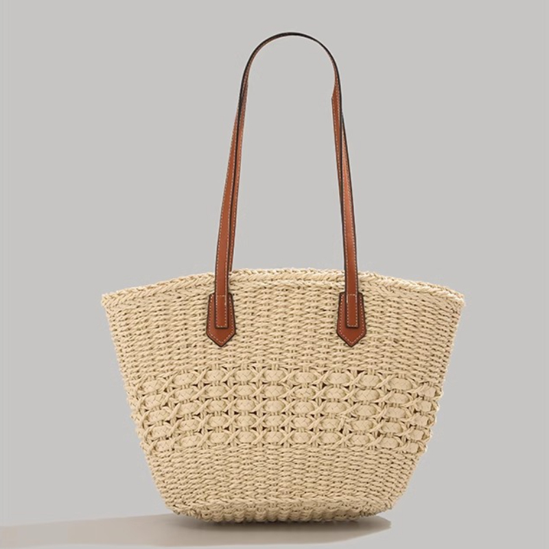 Extra-Large Foldable Straw Tot - Beach Bag Straw のレビューと価格
