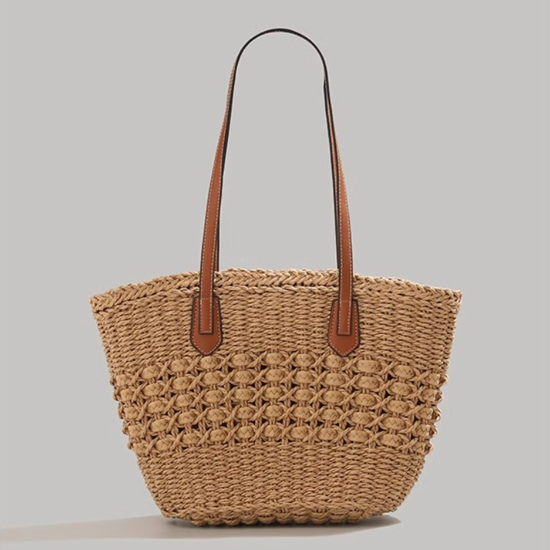 Extra-Large Foldable Straw Tot - Beach Bag Straw のレビューと価格