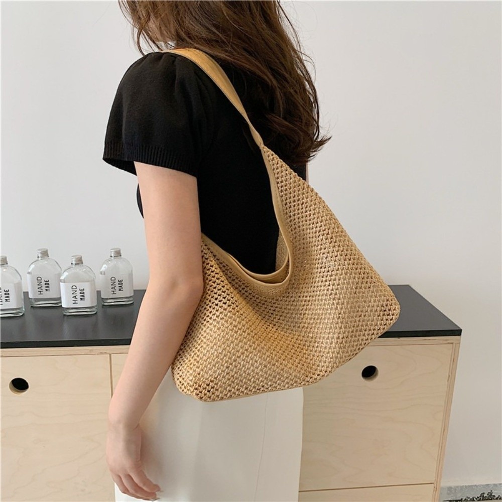 Cute Solid Color Weave Straw B - Beach Bag Straw のレビューと価格