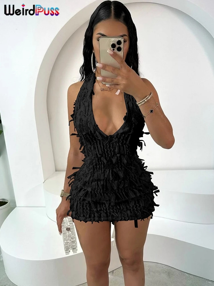 Weird Puss Sexy Halter Tassel  - Zara Summer Clothing For Women のレビューと価格