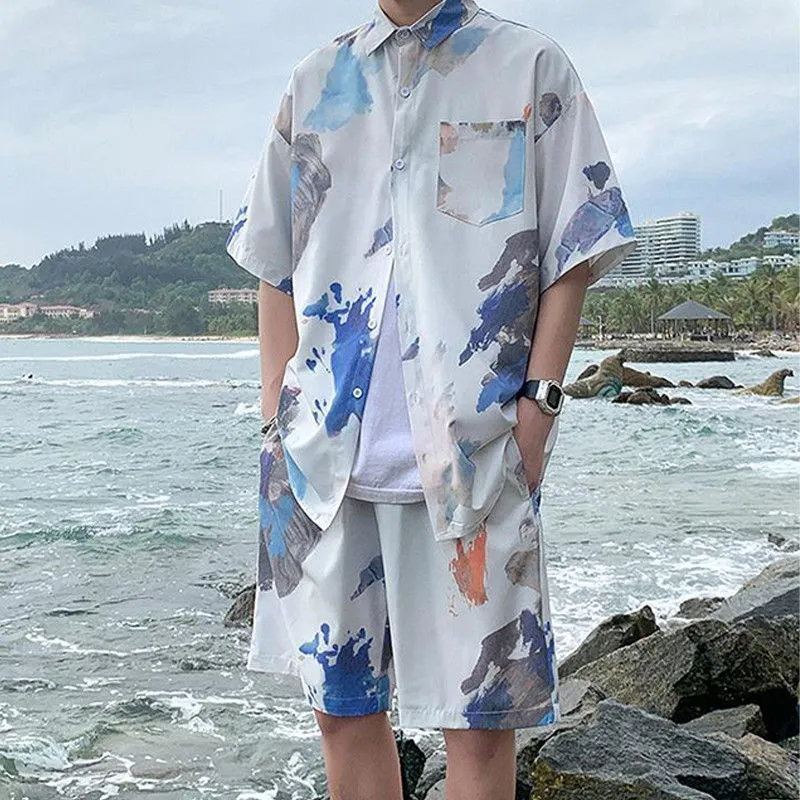 Men's Hawaiian Ice Silk Printe - Beach Shirt Hawaiian のレビューと価格