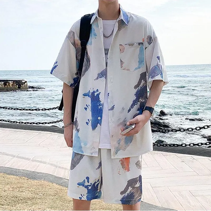 Men's Hawaiian Ice Silk Printe - Beach Shirt Hawaiian のレビューと価格