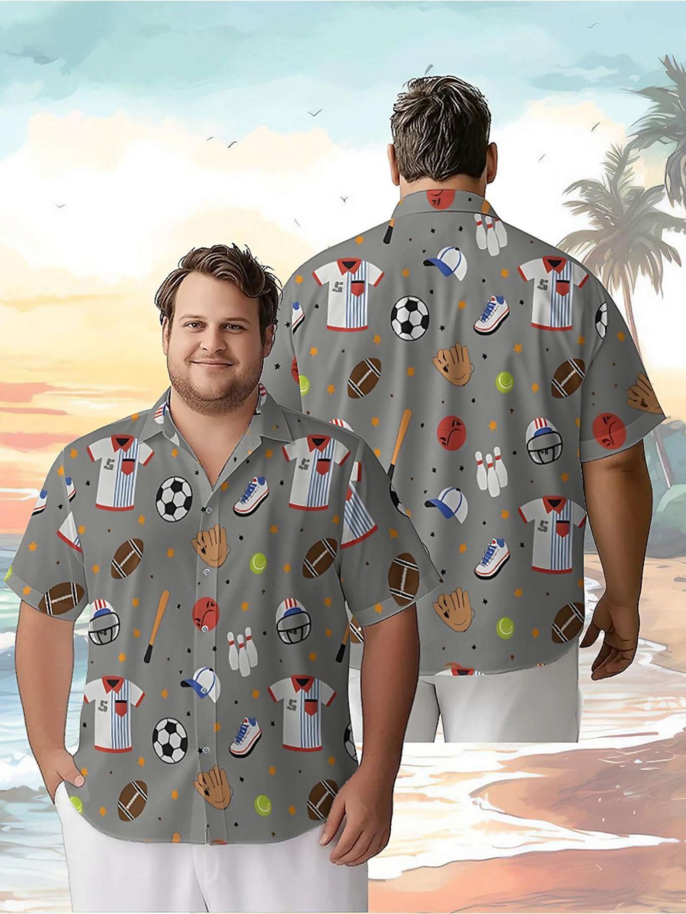 Men's Plus Size Hawaiian Shirt - Beach Shirt Hawaiian のレビューと価格