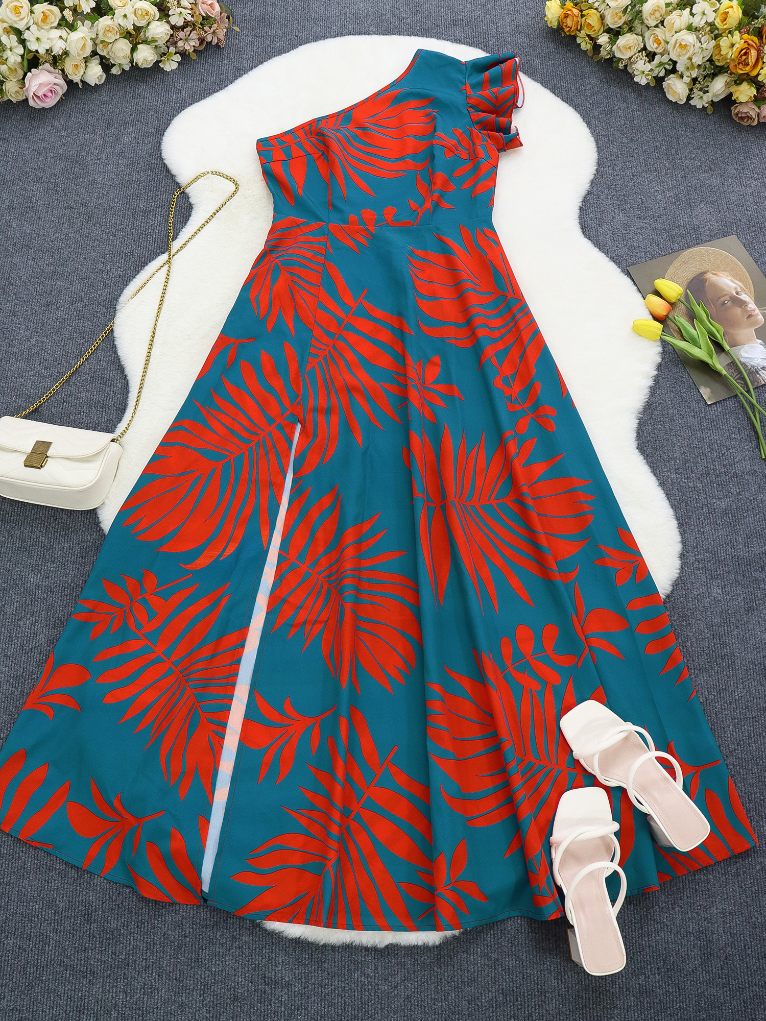 One Shoulder Tropical Print Ma - Zara Summer Clothing For Women のレビューと価格