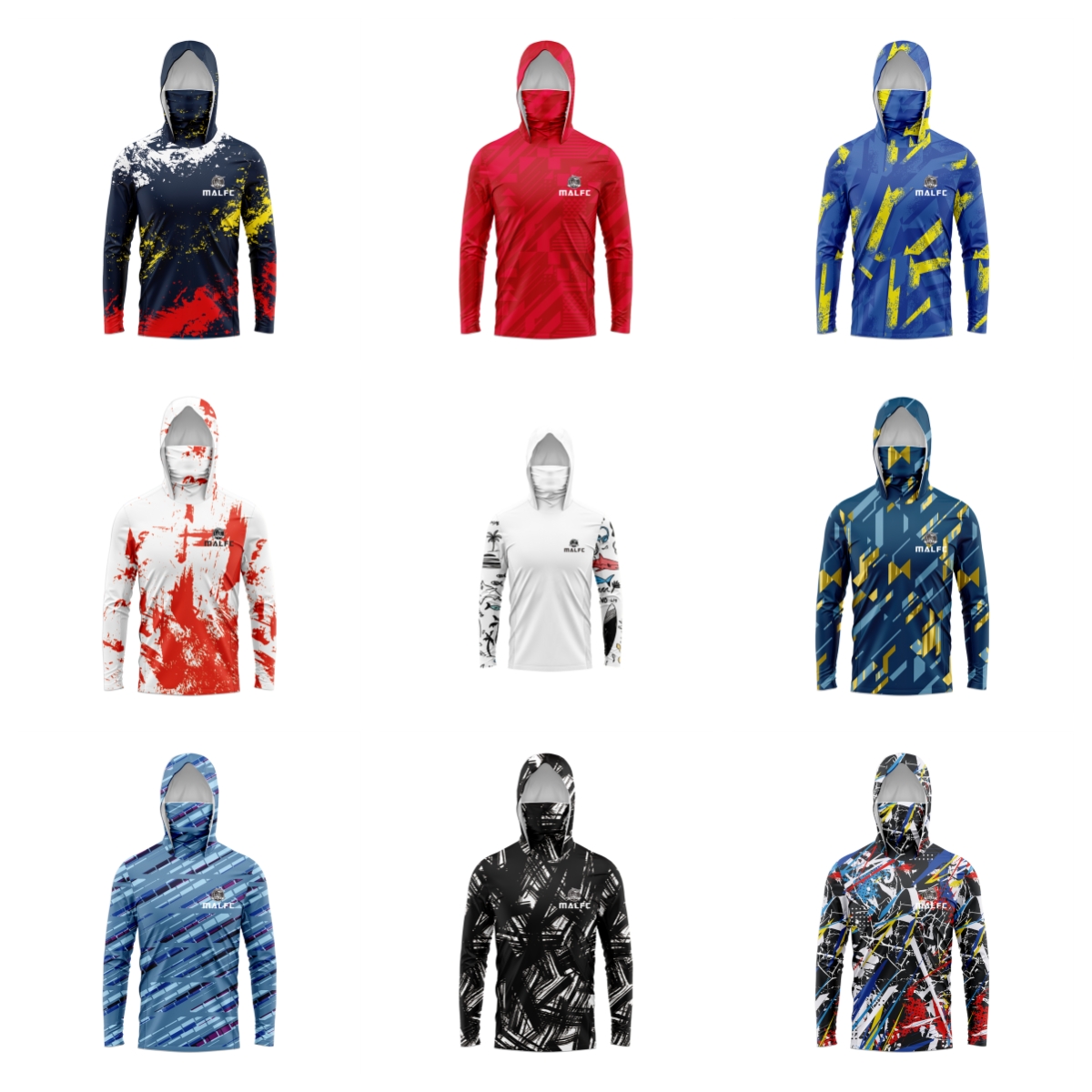 MALFC Men Hood Fishing Shirt l - Rash Guard Long Sleeve のレビューと価格
