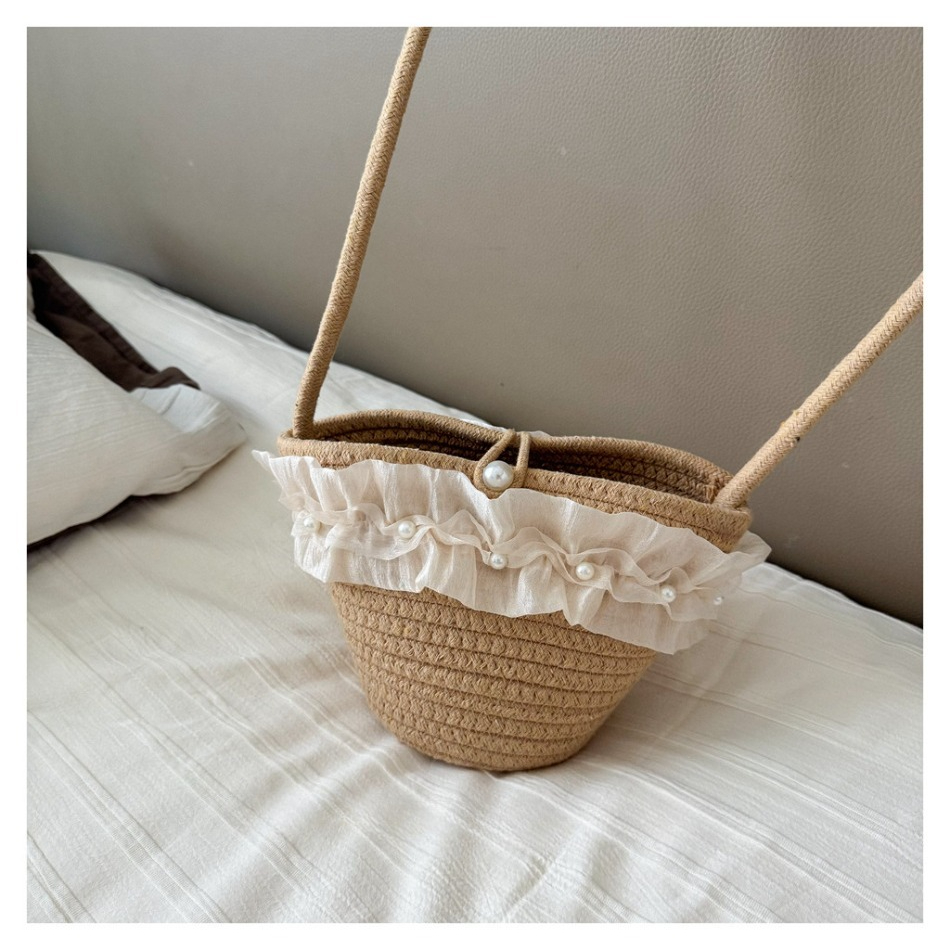 Kids Summer Straw Hat and Bag  - Beach Bag Straw のレビューと価格