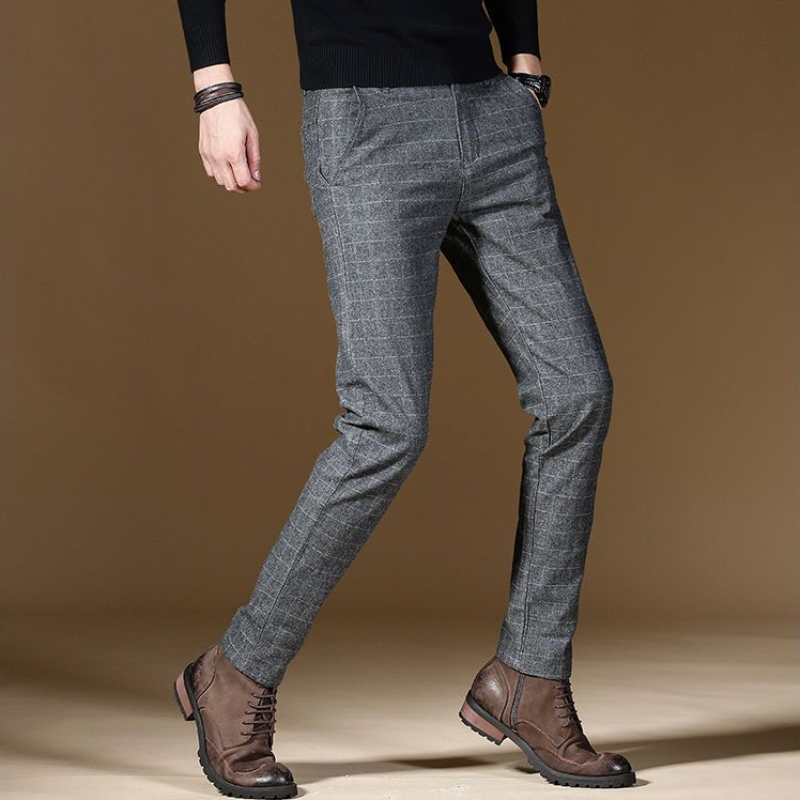 Male Suit Trousers Gray Plaid  - Summer Clothing Cheap のレビューと価格
