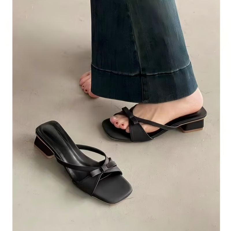 Elegant Bow Tie Square Toe San - Summer Clothing Beach のレビューと価格