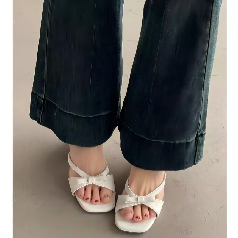 Elegant Bow Tie Square Toe San - Summer Clothing Beach のレビューと価格