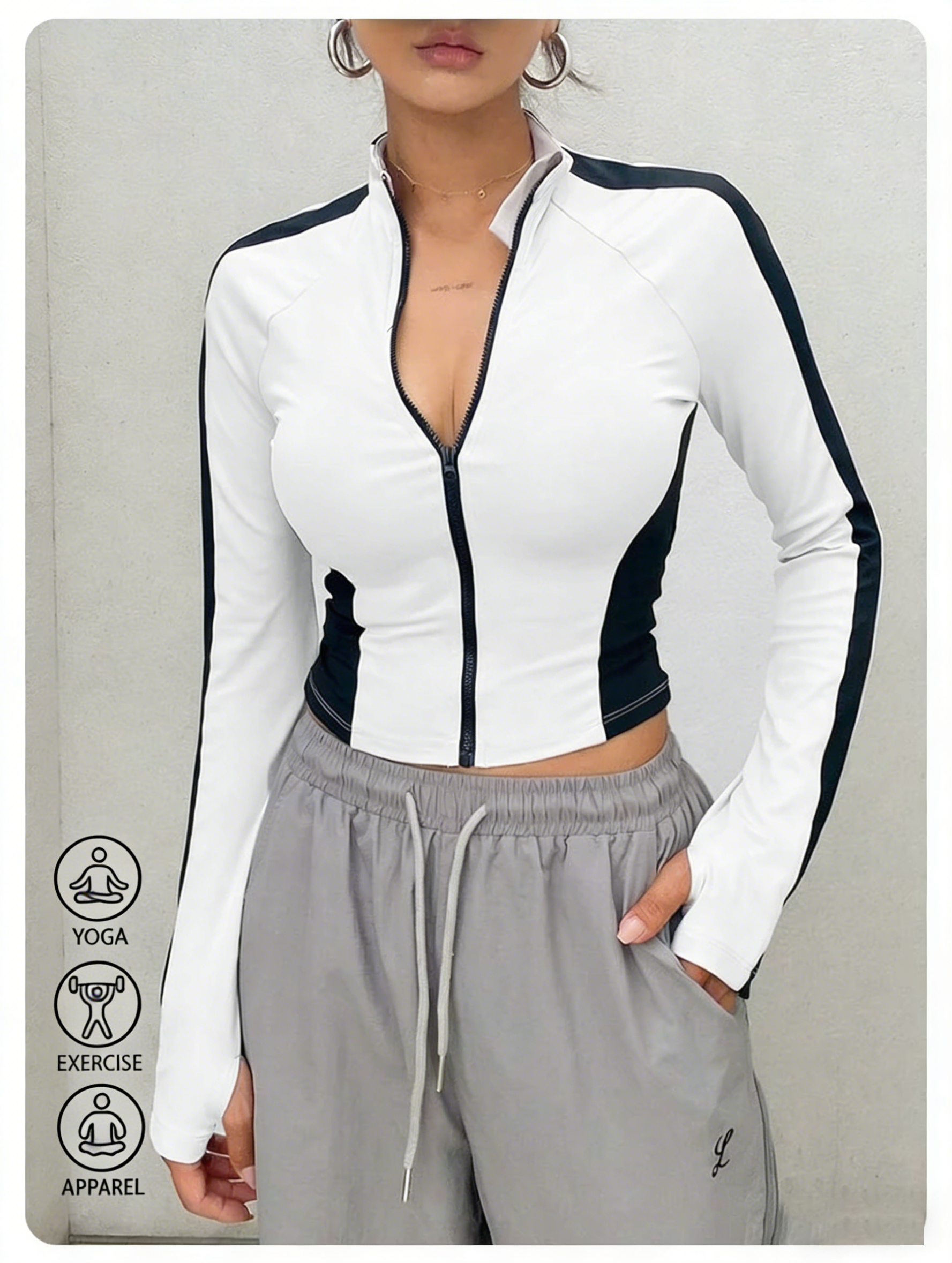 Yoga Clothes Stand Up Collar J - Summer Clothes のレビューと価格