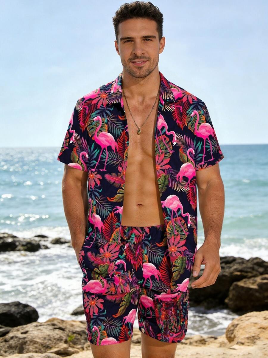 Mens Hawaiian Shirt And Shorts - Beach Shirt Hawaiian のレビューと価格