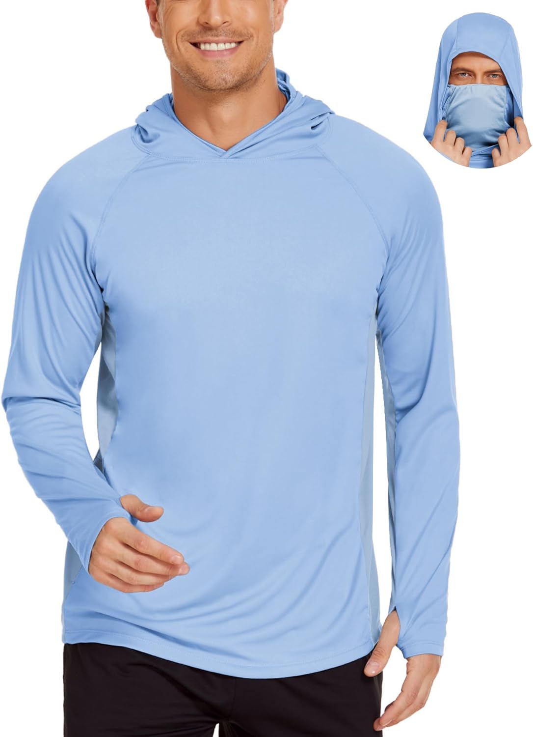 Men's Hooded Sun Shirts with M - Rash Guard Long Sleeve のレビューと価格