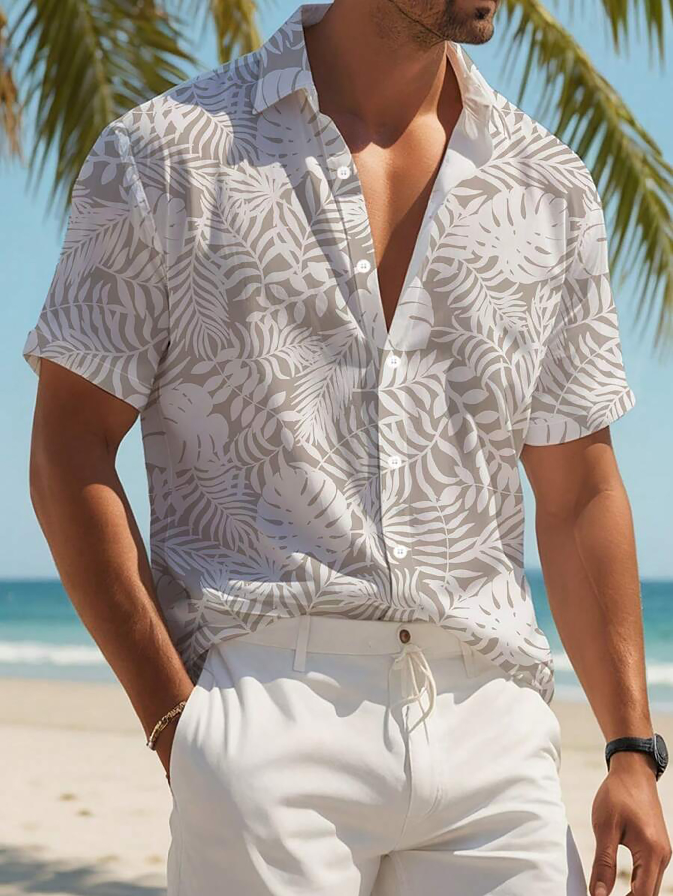 Summer Men's Casual Hawaiian S - Beach Shirt Hawaiian のレビューと価格