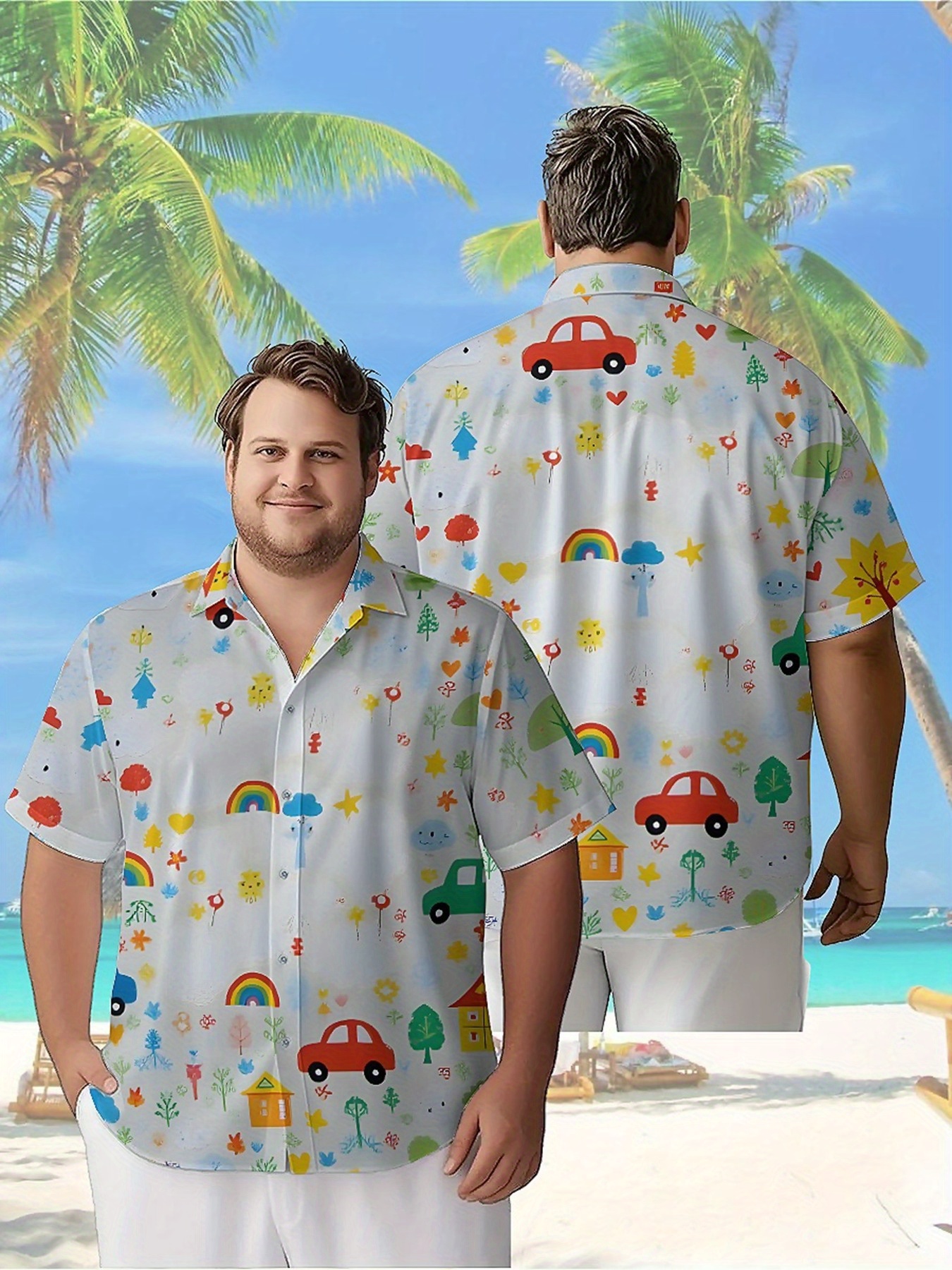 Men's Plus Size Hawaiian Shirt - Beach Shirt Hawaiian のレビューと価格