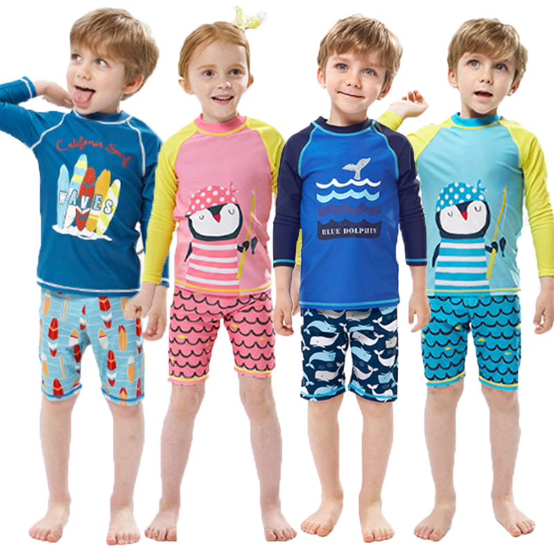 Kids Fish Dolphin Print Swimwe - Rash Guard Long Sleeve のレビューと価格
