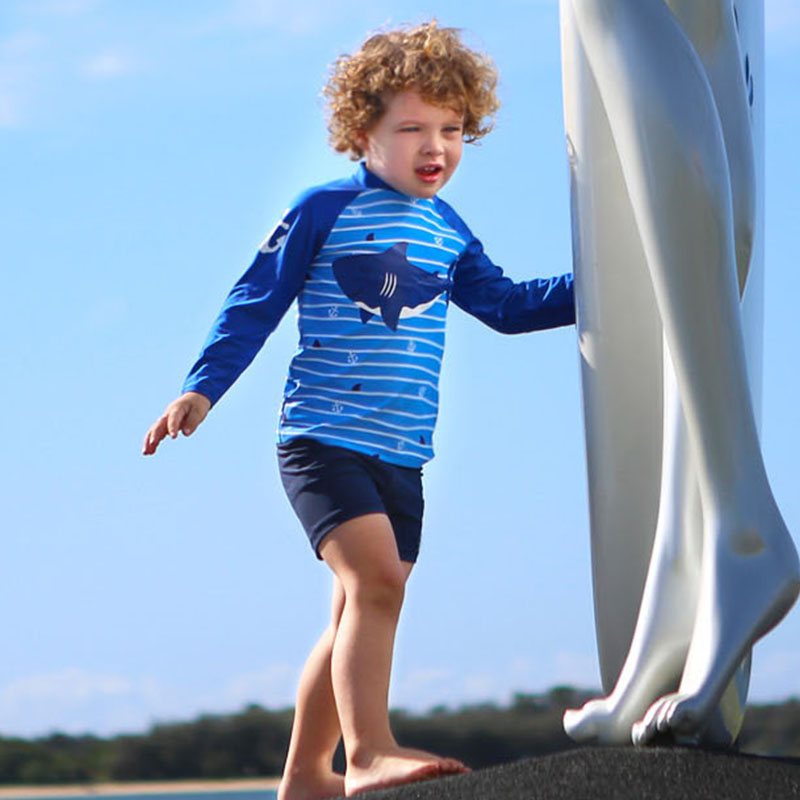 Kids Fish Dolphin Print Swimwe - Rash Guard Long Sleeve のレビューと価格