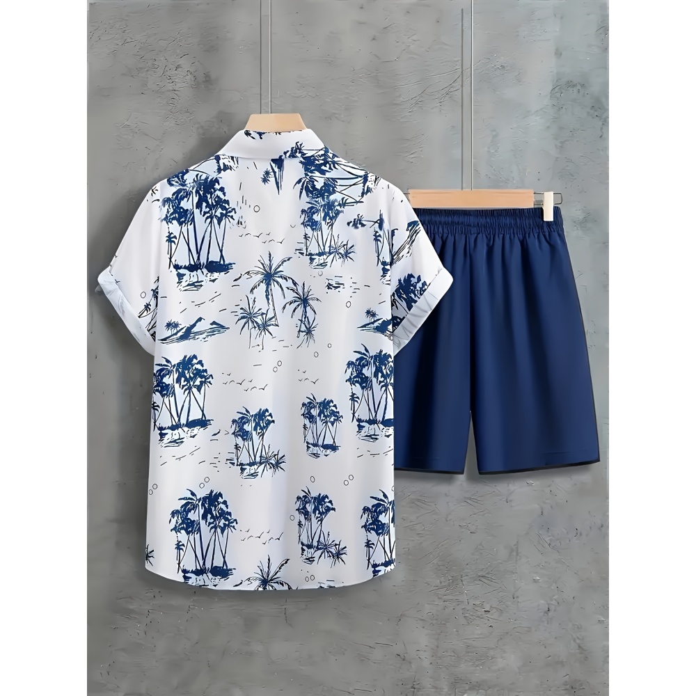 Summer Man Set Coconut Tree Fr - Beach Shirt Hawaiian のレビューと価格