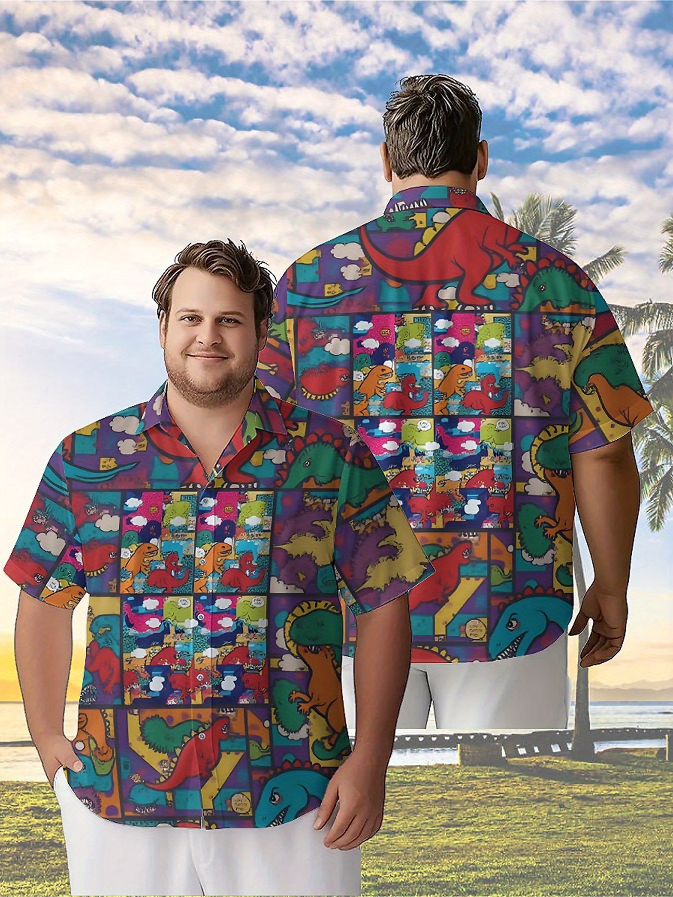 Men's Plus Size Hawaiian Shirt - Beach Shirt Hawaiian のレビューと価格