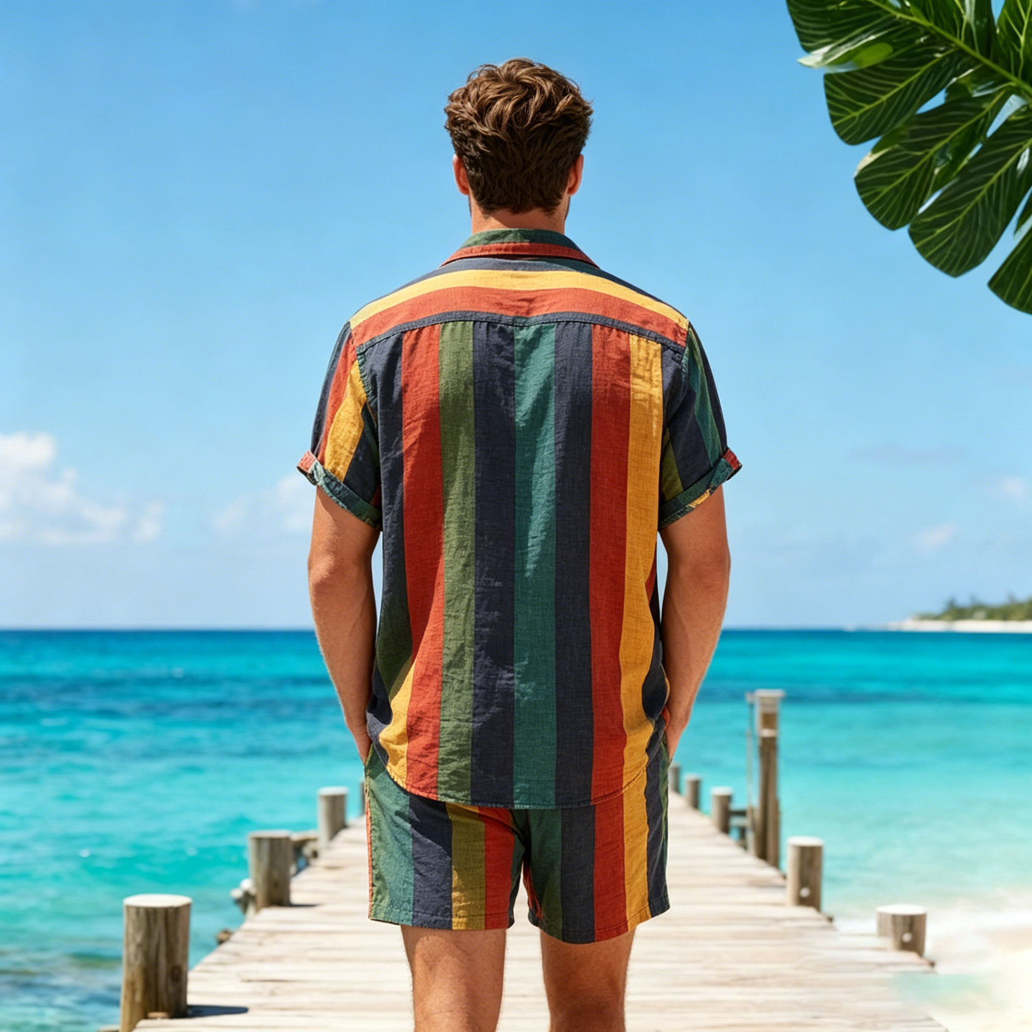 Summer Men's 2 Piece Set, Colo - Beach Shirt Hawaiian のレビューと価格