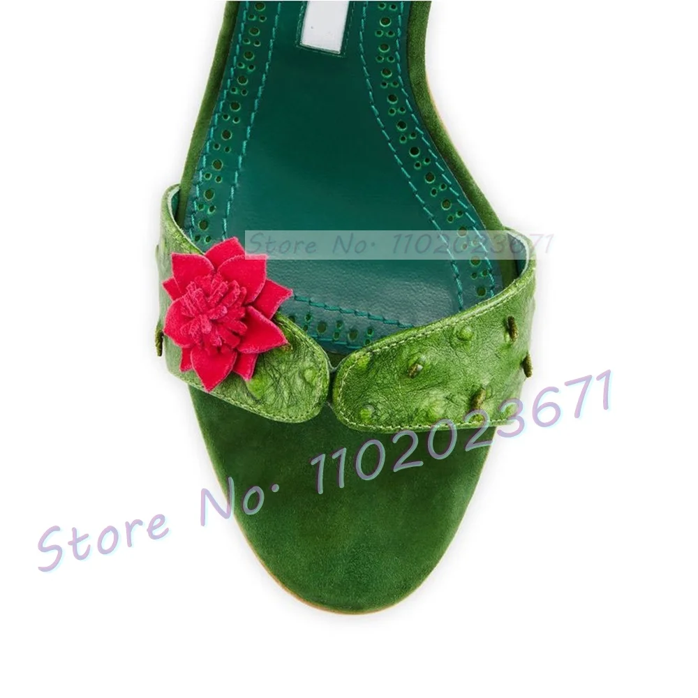 Red Flowers Lace-up Green Sand - Summer Clothing Colors のレビューと価格