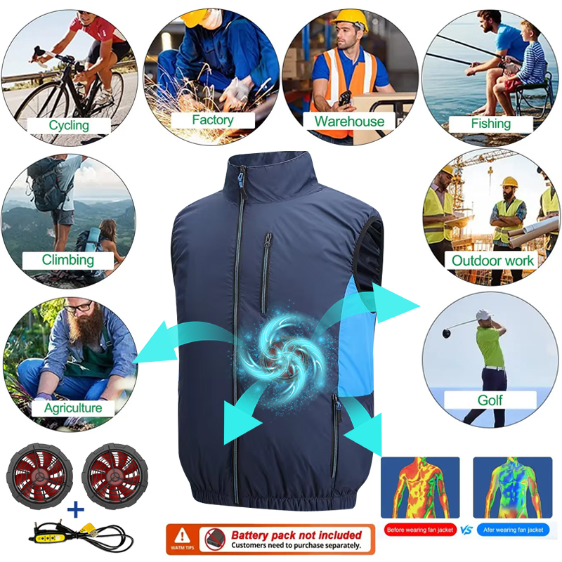Fan Vest, Fan Jacket for Men a - Yours Clothing Summer Jackets のレビューと価格