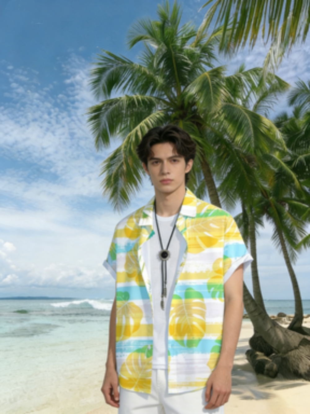 New Men's Hawaiian Shirt Tropi - Beach Shirt Hawaiian のレビューと価格