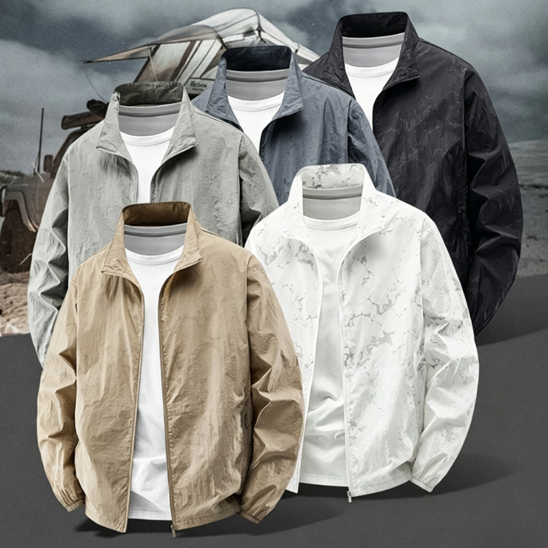 Men's Stand Collar Sun Protect - Summer Uv Clothing のレビューと価格