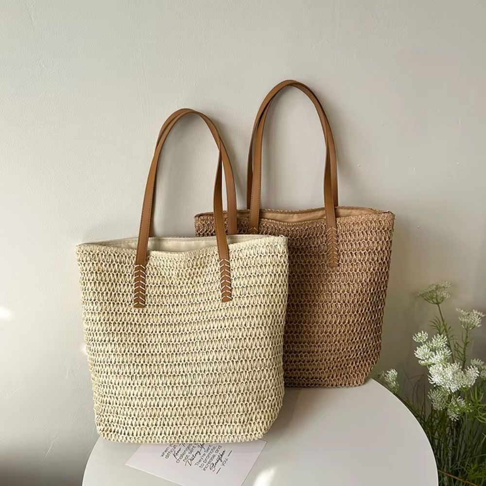 Simple Solid Color Weave Straw - Beach Bag Straw のレビューと価格
