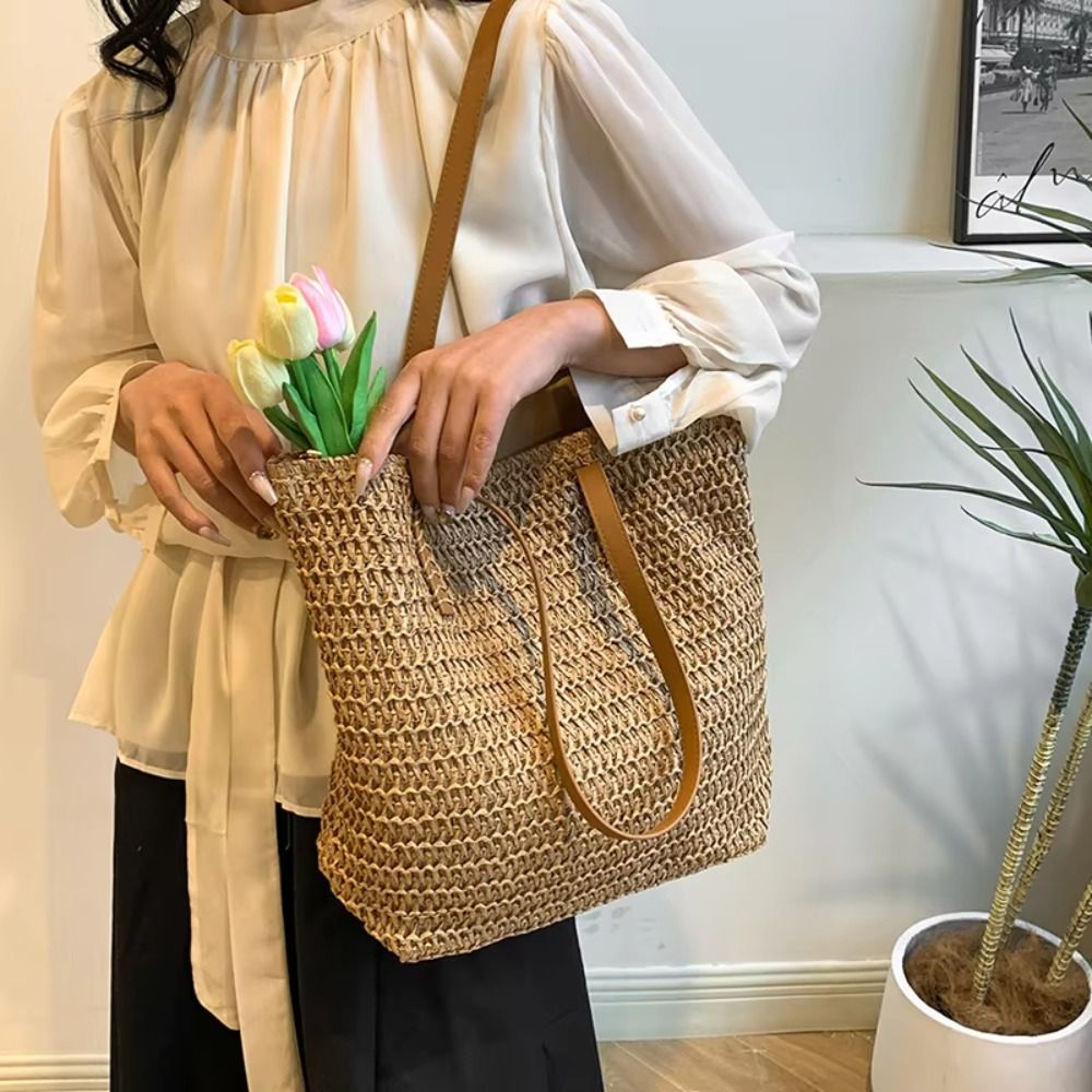Simple Solid Color Weave Straw - Beach Bag Straw のレビューと価格