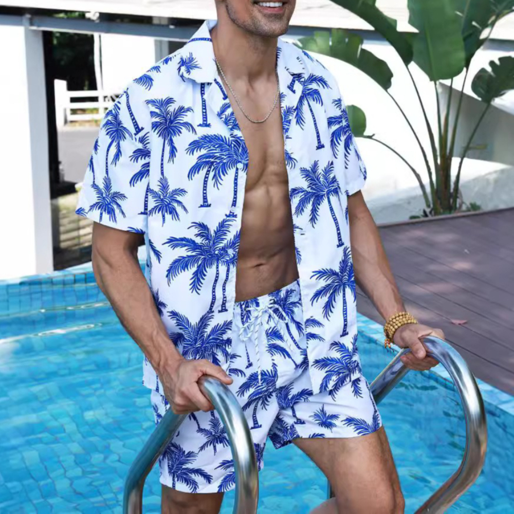 Hawaiian Style Printed Coconut - Beach Shirt Hawaiian のレビューと価格