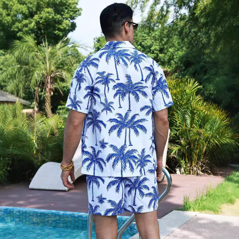 Hawaiian Style Printed Coconut - Beach Shirt Hawaiian のレビューと価格