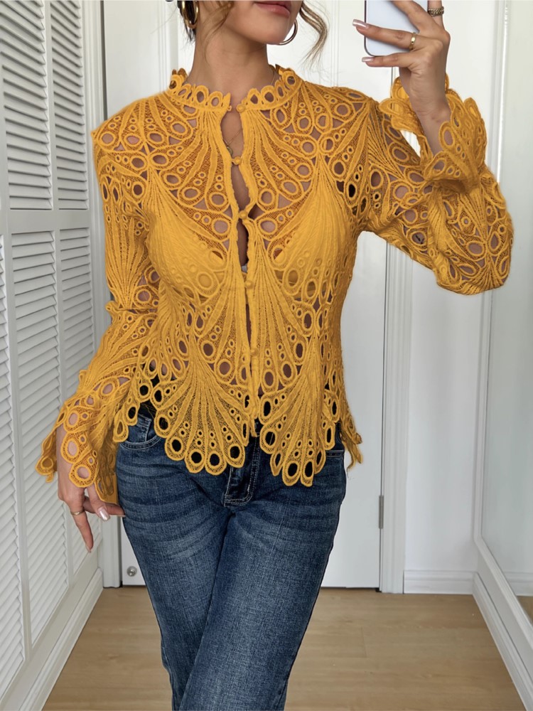White Lace Shirt For Women Fas - Summer Holiday Clothing Women のレビューと価格