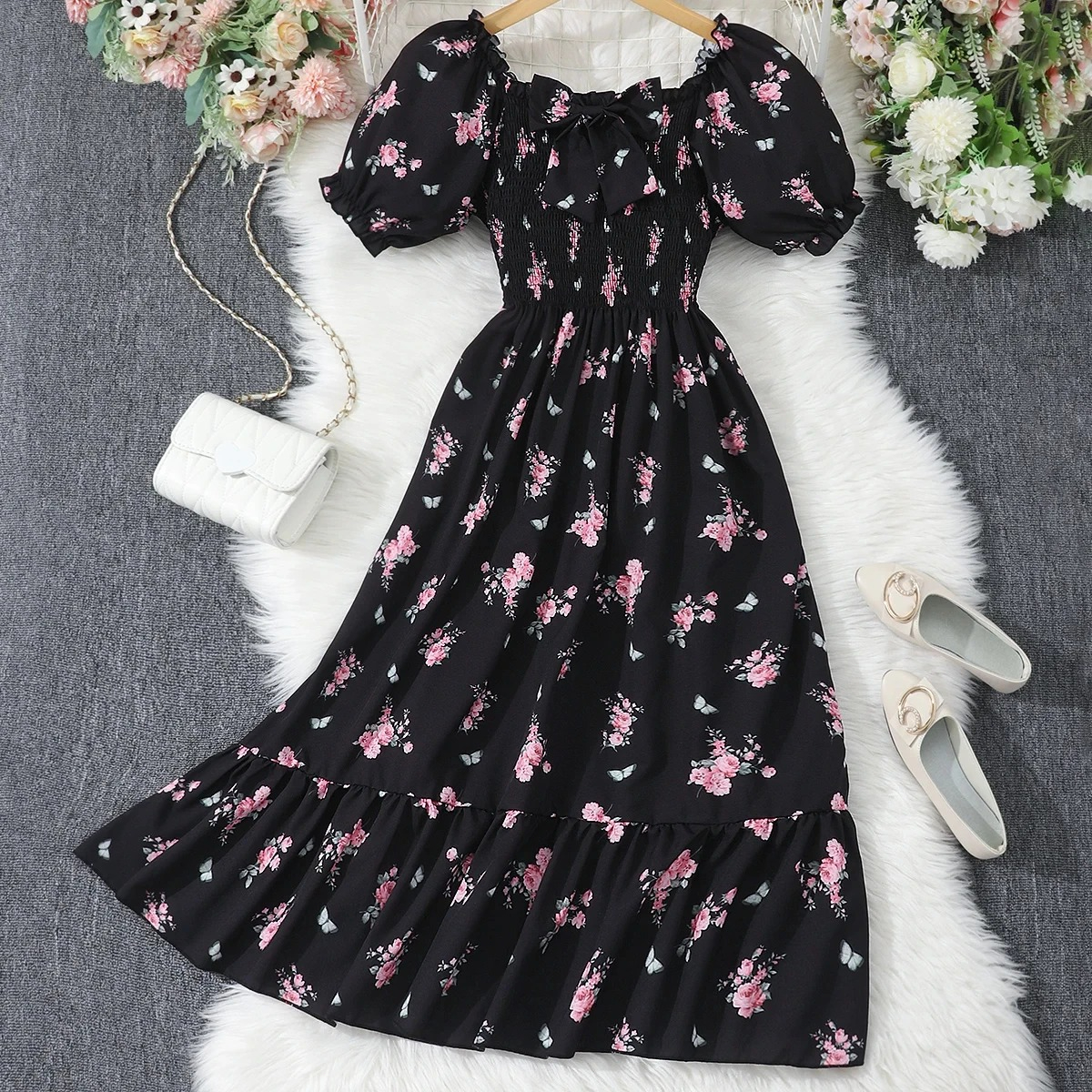 Teen Girl Floral Long Dress Su - Summer Clothing For Teen Girls のレビューと価格