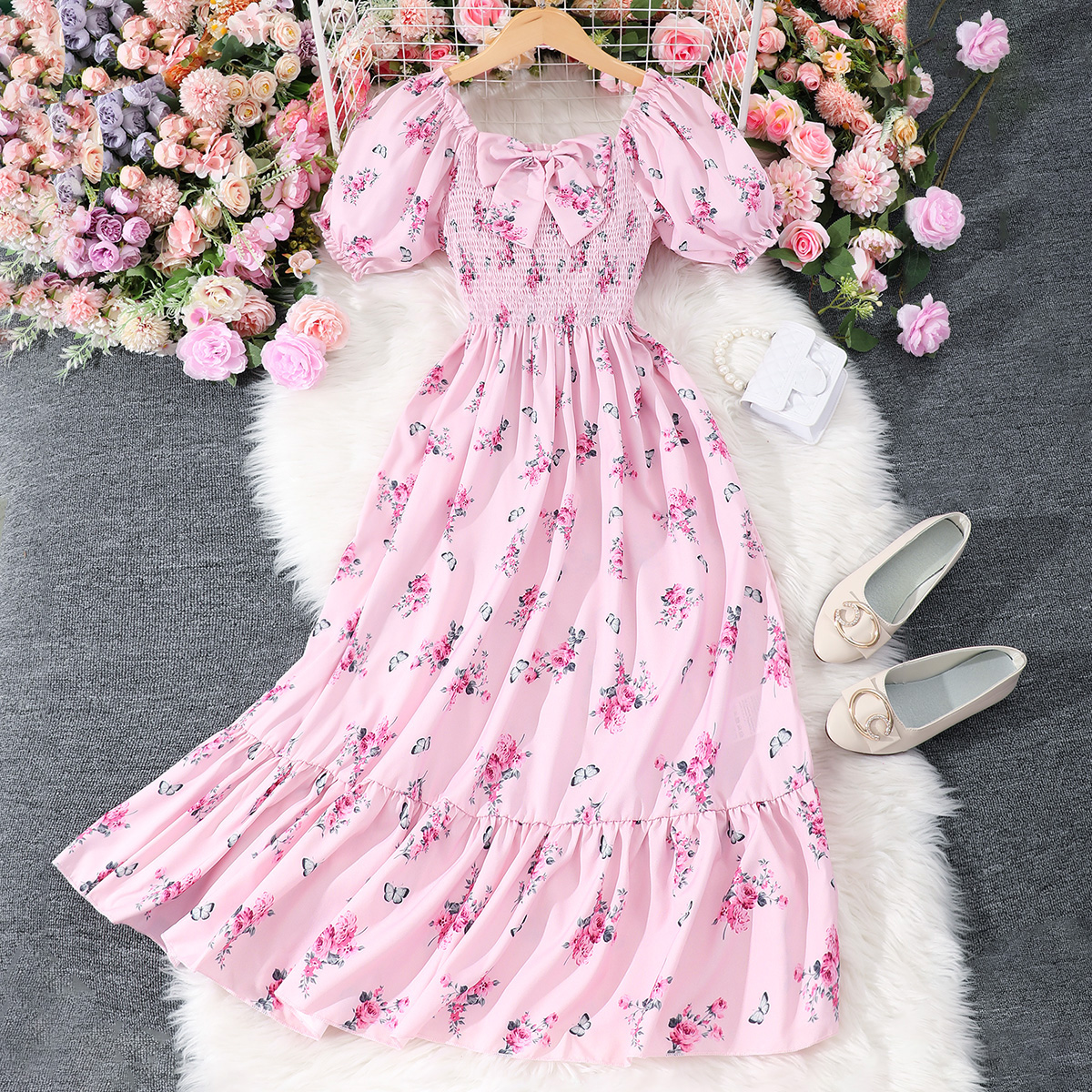 Teen Girl Floral Long Dress Su - Summer Clothing For Teen Girls のレビューと価格