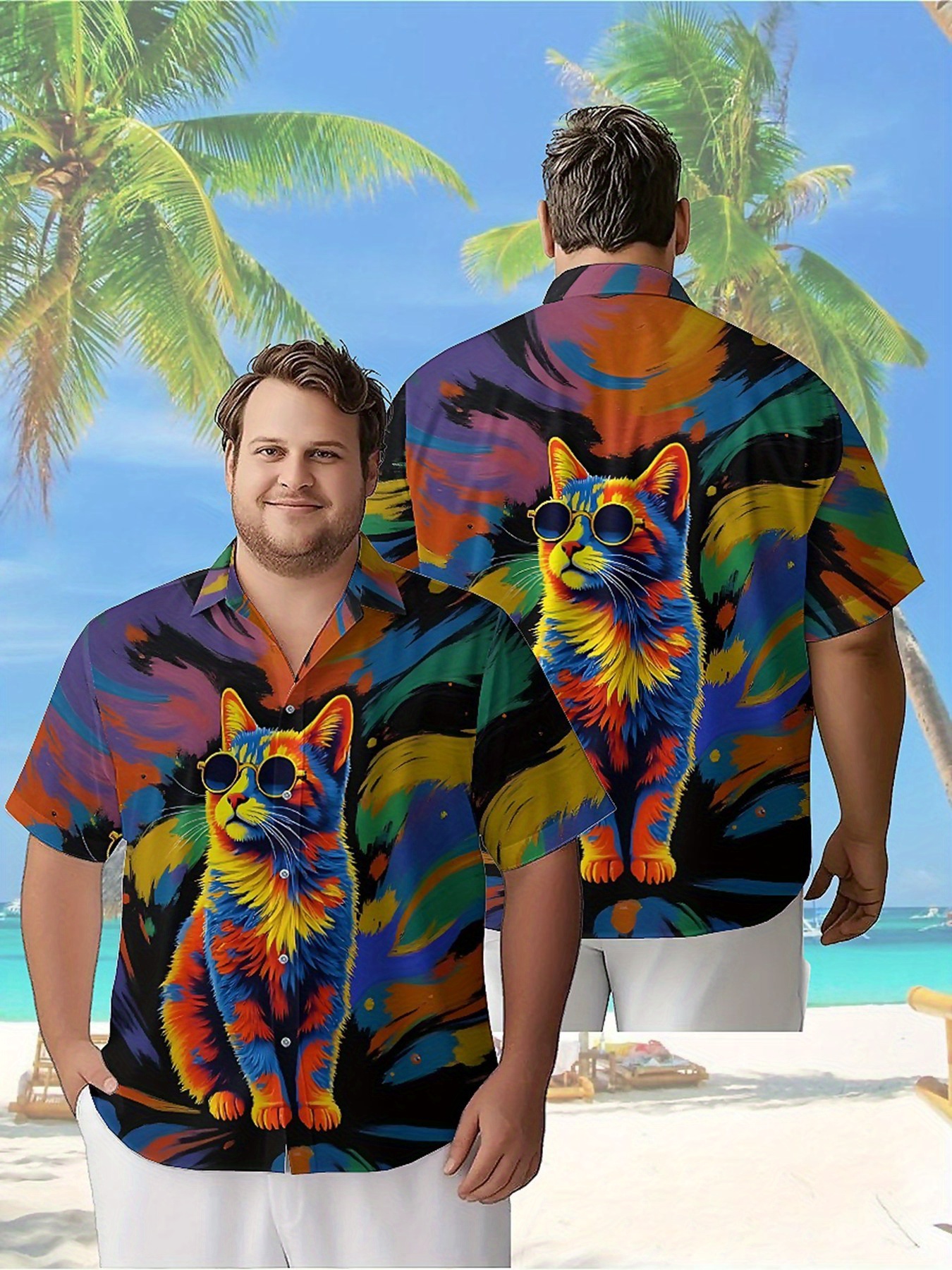 Men's Plus Size Hawaiian Shirt - Beach Shirt Hawaiian のレビューと価格
